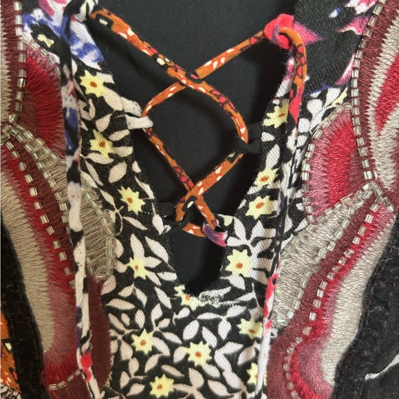 Patchwork Floral Women's Dress - Picture 2 of 5